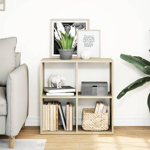 Bogreol/rumdeler 69,5x29x69,5 cm konstrueret træ sonoma-eg