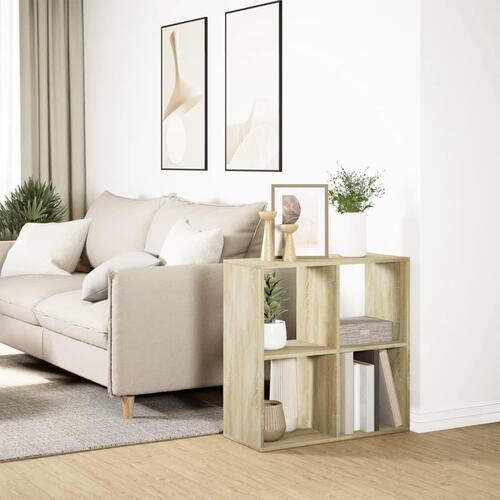Bogreol/rumdeler 69,5x29x69,5 cm konstrueret træ sonoma-eg