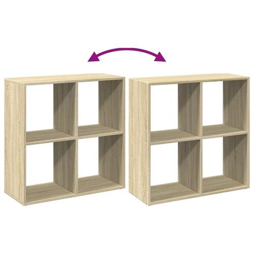 Bogreol/rumdeler 69,5x29x69,5 cm konstrueret træ sonoma-eg
