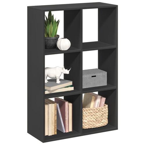 Bogreol/rumdeler 69,5x29x103,5 cm konstrueret træ sort