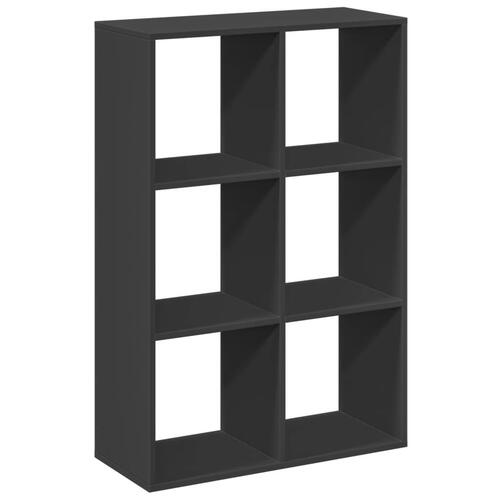 Bogreol/rumdeler 69,5x29x103,5 cm konstrueret træ sort