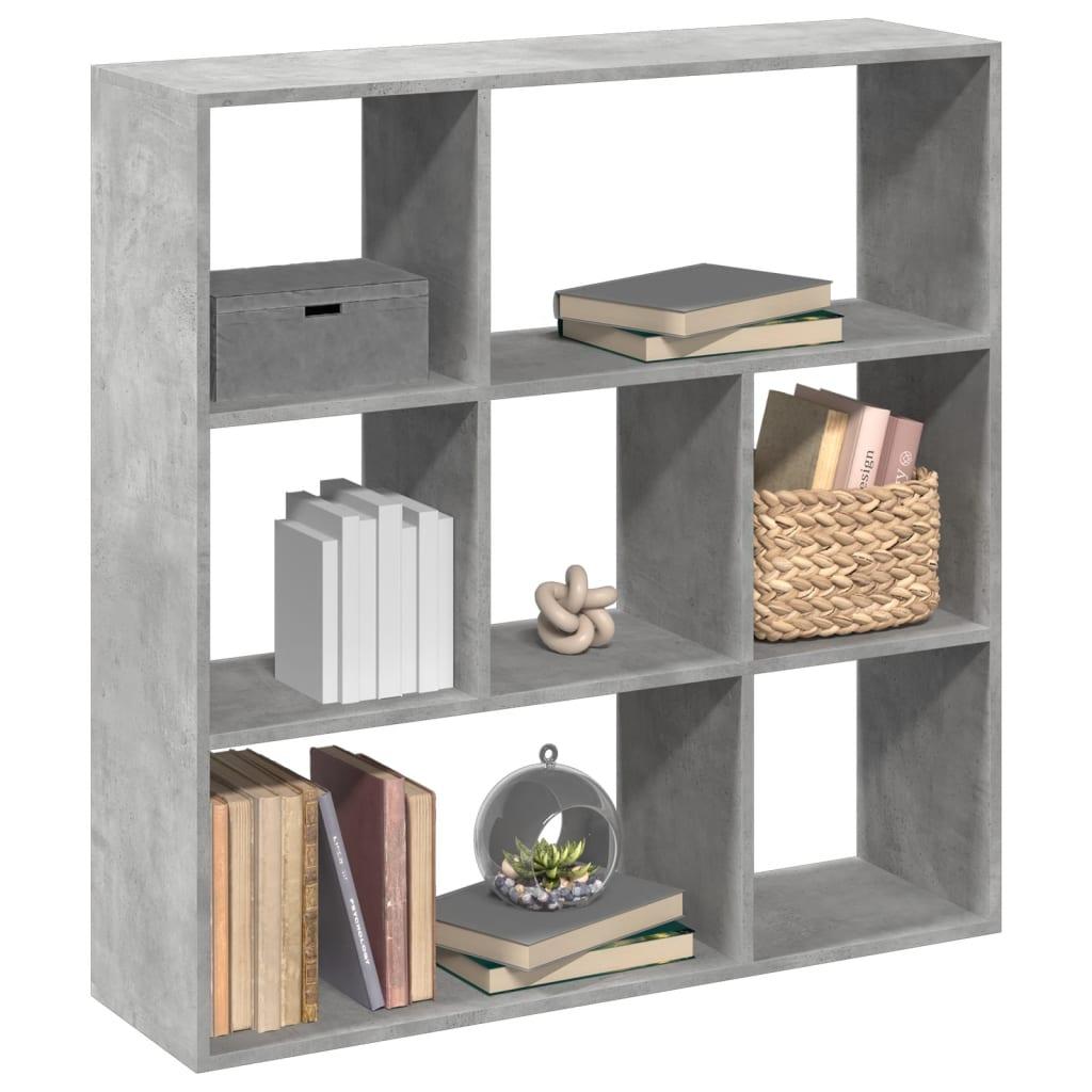 Bogreol/rumdeler 102x29x103,5 cm konstrueret træ betongrå