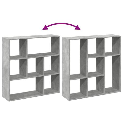Bogreol/rumdeler 102x29x103,5 cm konstrueret træ betongrå