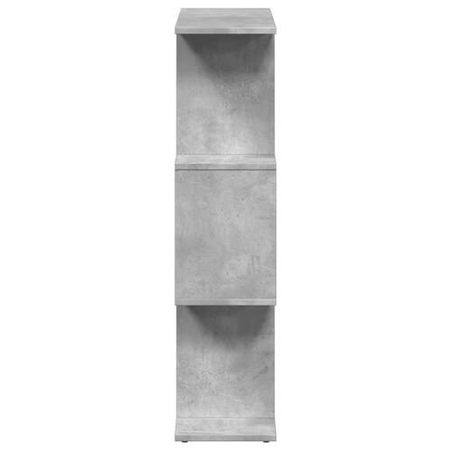Bogreol/rumdeler 70x24x97 cm 3niveauer konstrueret træ betongrå