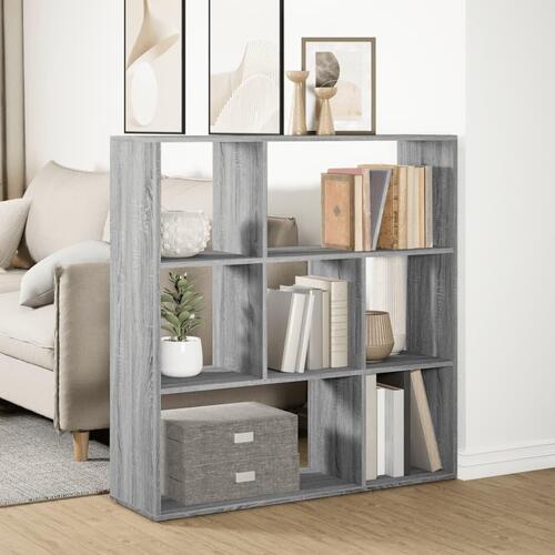 Bogreol/rumdeler 102x29x103,5 cm konstrueret træ grå sonoma-eg