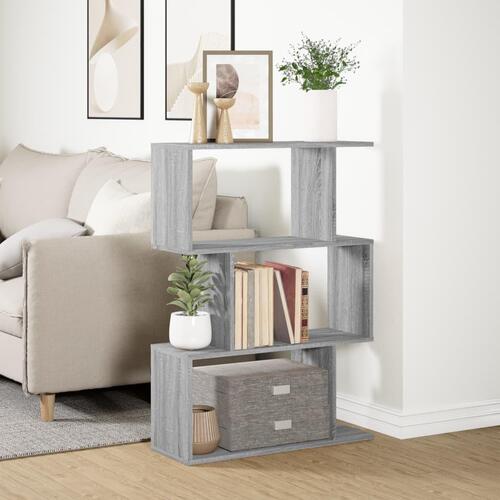 Bogreol/rumdeler 70x24x97 cm 3 niveauer konstrueret træ