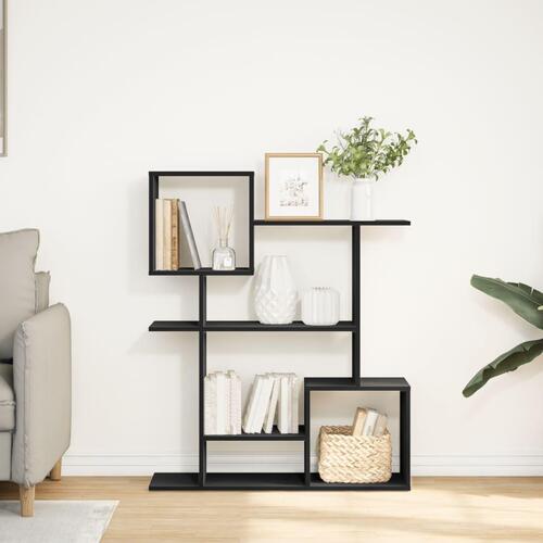 Bogreol/rumdeler 92x29x112 cm konstrueret træ sort