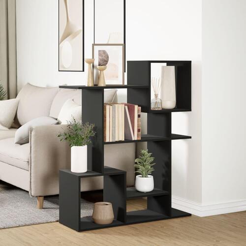 Bogreol/rumdeler 92x29x112 cm konstrueret træ sort