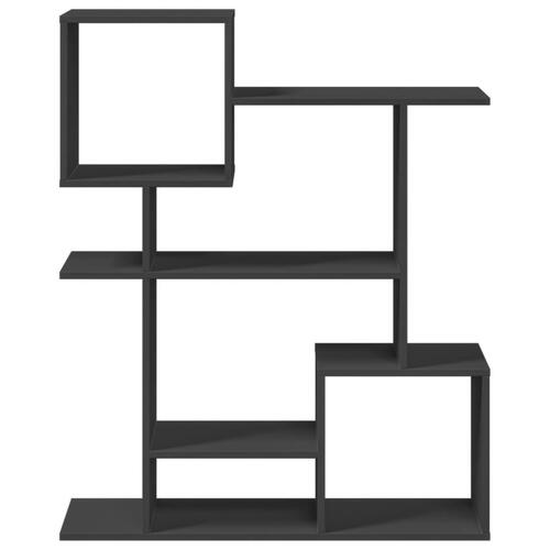 Bogreol/rumdeler 92x29x112 cm konstrueret træ sort