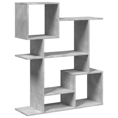Bogreol/rumdeler 92x29x112 cm konstrueret træ betongrå