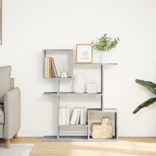 Bogreol/rumdeler 92x29x112 cm konstrueret træ betongrå
