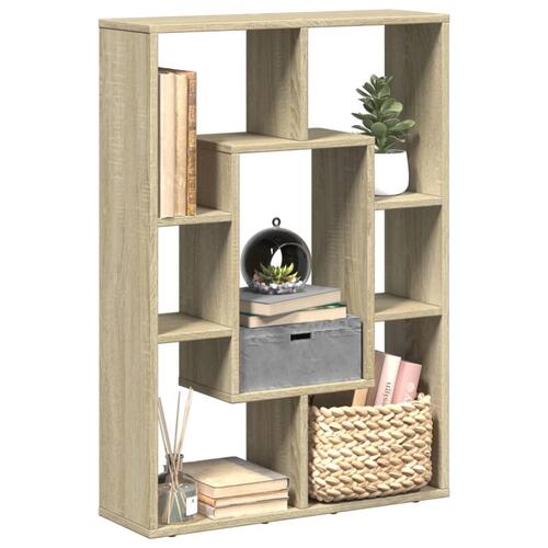 Bogreol 63x20x90 cm konstrueret træ sonoma-eg