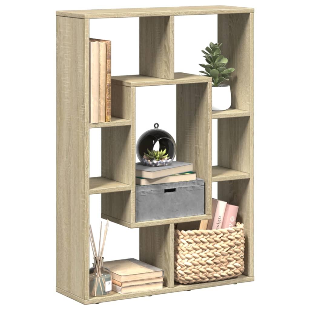 Bogreol 63x20x90 cm konstrueret træ sonoma-eg