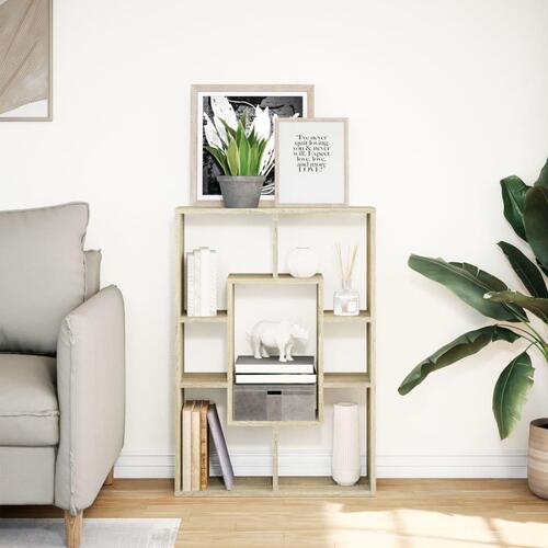 Bogreol 63x20x90 cm konstrueret træ sonoma-eg