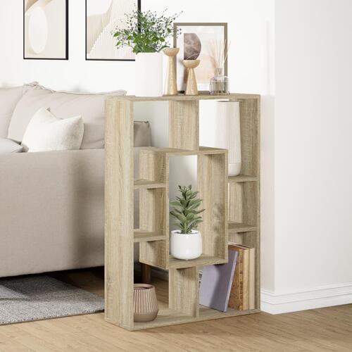 Bogreol 63x20x90 cm konstrueret træ sonoma-eg