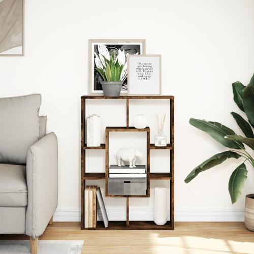 Bogreol 63x20x90 cm konstrueret træ røget egetræsfarve