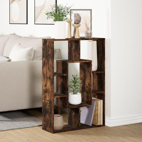 Bogreol 63x20x90 cm konstrueret træ røget egetræsfarve
