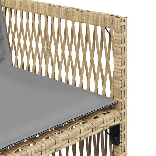 Havestole 4 stk. med hynder polyrattan blandet beige