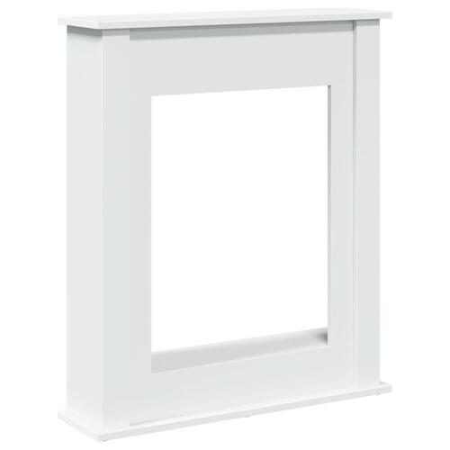Forsats til pejs 75x20x87,5 cm konstrueret træ hvid
