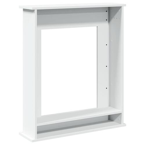 Forsats til pejs 75x20x87,5 cm konstrueret træ hvid