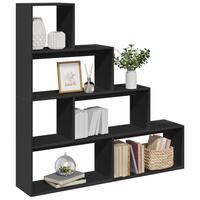 Bogreol/rumdeler 143,5x29x143,5 cm konstrueret træ sort