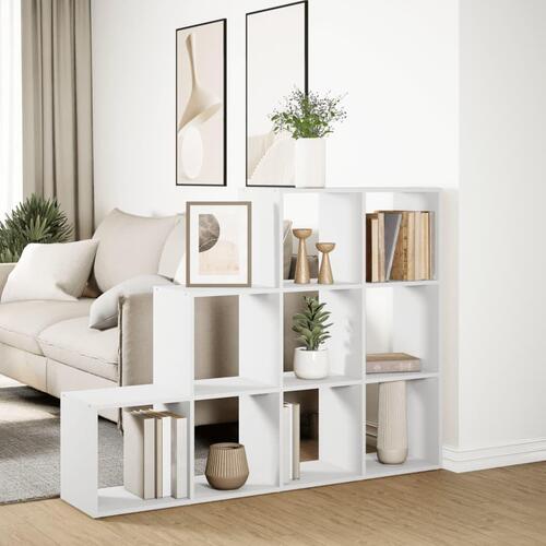 Bogreol/rumdeler 137,5x29x103,5 cm konstrueret træ hvid