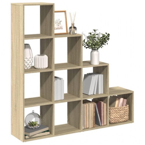 Bogreol/rumdeler i konstrueret træ - 131,5 × 29 × 131,5 cm, sonoma-eg