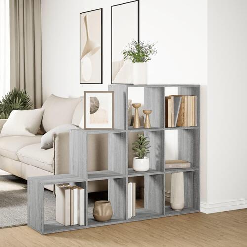 Bogreol/rumdeler 137,5x29x103,5 konstrueret træ grå sonoma-eg