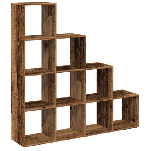 Bogreol/rumdeler 131,5x29x131,5 cm konstrueret træ antikt træ