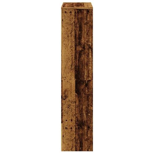 Bogreol/rumdeler 131,5x29x131,5 cm konstrueret træ antikt træ