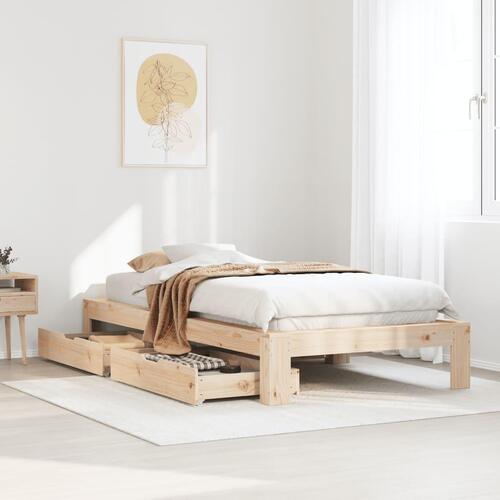 Sengeramme uden madras 100x200 cm massivt fyrretræ