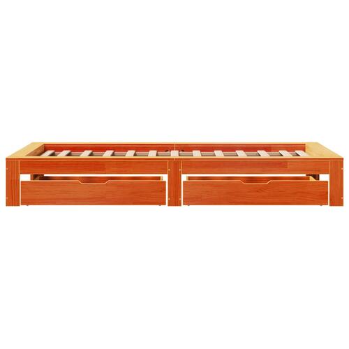 Sengeramme uden madras 100x200 cm massivt fyrretræ gyldenbrun