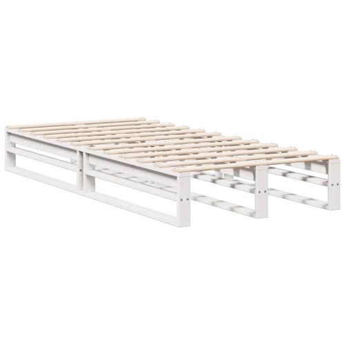 Seng med reol uden madras 100x200 cm massivt fyrretræ hvid