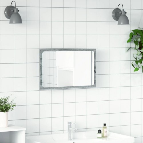 LED-badeværelsesspejl 60 x 8,5 x 38 cm - grå sonoma-eg