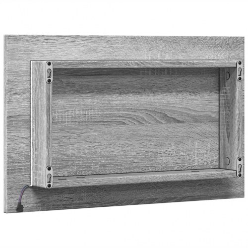 LED-badeværelsesspejl 60 x 8,5 x 38 cm - grå sonoma-eg