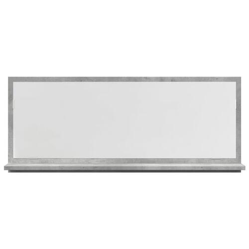 Badeværelsesskab med spejl 90x11x37 cm konstrueret træ betongrå