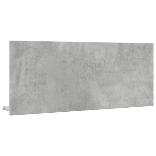 Badeværelsesskab med spejl 90x11x37 cm konstrueret træ betongrå
