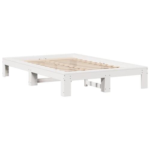 Sengeramme uden madras 120x190 cm massivt fyrretræ hvid