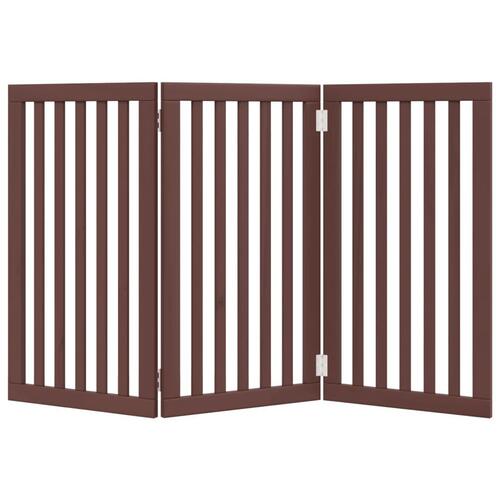 Hundelåge 3 paneler 150 cm foldbar poppeltræ brun