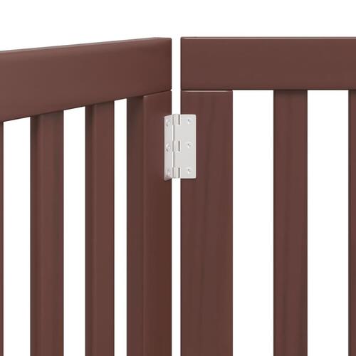 Hundelåge 3 paneler 150 cm foldbar poppeltræ brun