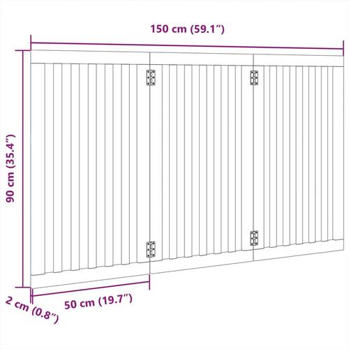 Hundelåge 3 paneler 150 cm foldbar poppeltræ brun