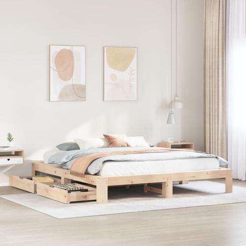 Sengeramme uden madras 180x200 cm massivt fyrretræ
