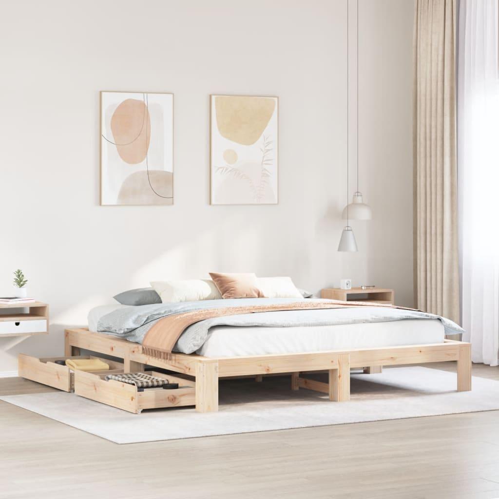 Sengeramme uden madras 180x200 cm massivt fyrretræ