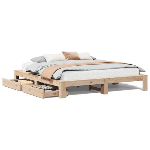 Sengeramme uden madras 180x200 cm massivt fyrretræ