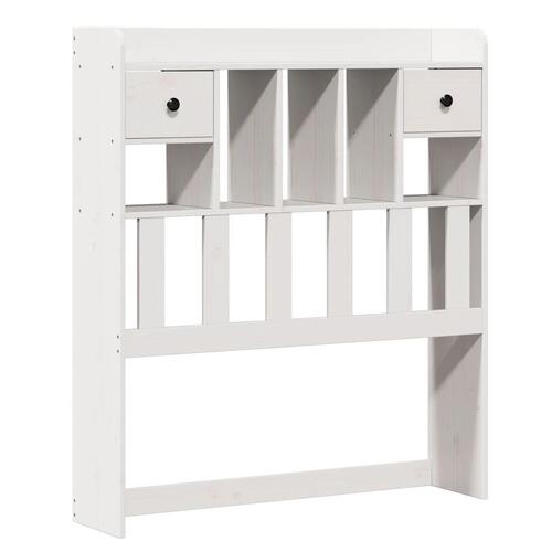 Seng med reol uden madras 75x190 cm massivt fyrretræ hvid