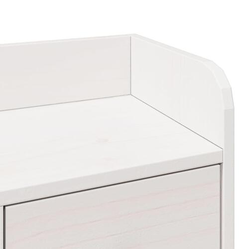 Seng med reol uden madras 75x190 cm massivt fyrretræ hvid