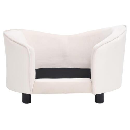 Hundesofa 69x49x40 cm plys og kunstlæder cremefarvet