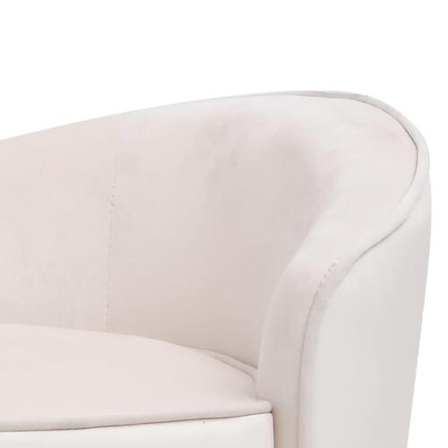 Hundesofa 69x49x40 cm plys og kunstlæder cremefarvet