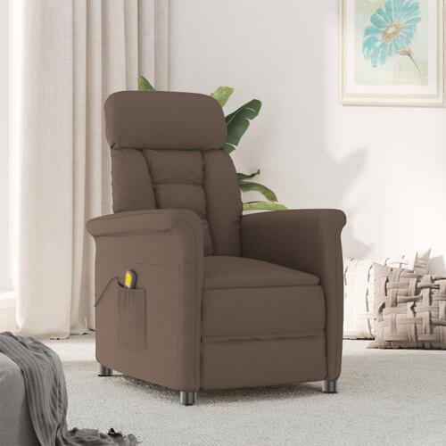 Massagestol imiteret ruskind brun