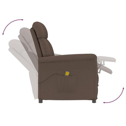 Massagestol imiteret ruskind brun